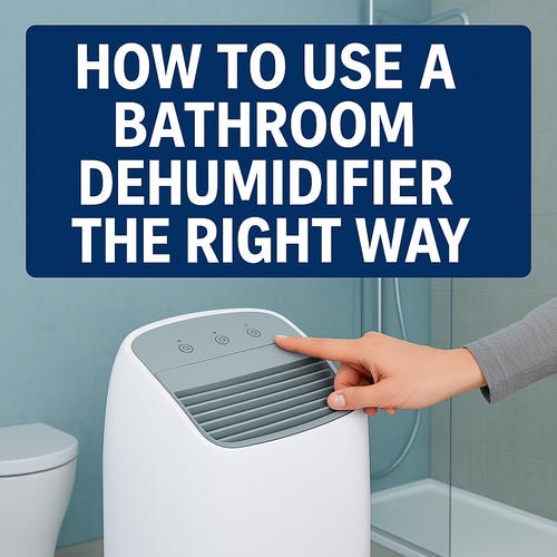 a hand pointing to a bathroom air conditioner